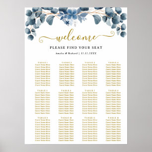 Rustic Greenery Wedding Table Plan Poster
