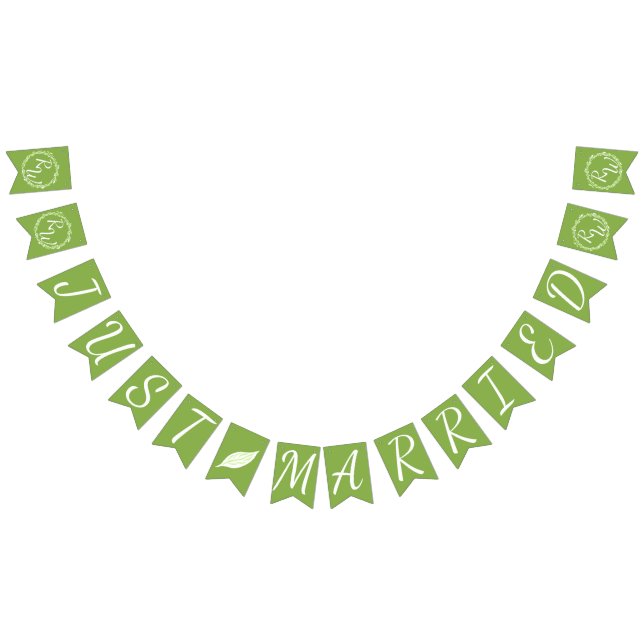Rustic Greenery | Wedding Vine Just Married Bunting Flags (All)