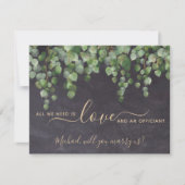Rustic Greenery Will You Marry Us Officiant Invitation (Front)