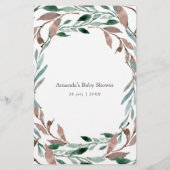 Rustic Greenery Winter Baby Shower Game (Back)