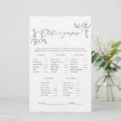 Rustic Greenery Winter Baby Shower Game (Standing Front)