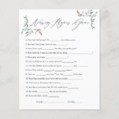 Rustic Greenery Winter Baby Shower Game (Front)