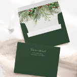 Rustic Greenery Winter Berries Pine Cone Envelope<br><div class="desc">Add a touch of festive flair to your holiday wedding invitations with this elegant greenery envelope. This versatile envelope features a charming design of pine branches and berries, making it perfect for any winter occasion. The envelope is made from high-quality paper and is ideal for holding wedding invitations, holiday greetings,...</div>