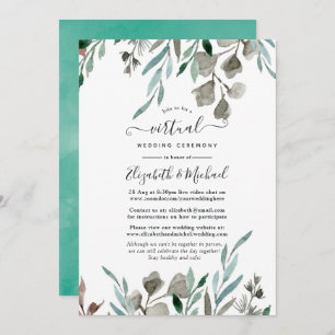 Rustic Greenery Winter Online Virtual Wedding Invitation