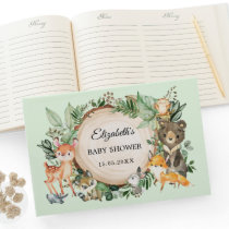 Rustic Greenery Woodland Animals Baby Shower Guest Book