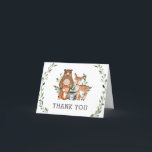 Rustic Greenery Woodland Animals Baby Shower Thank You Card<br><div class="desc">Personalize this rustic greenery woodland thank you card with your own wordings easily and quickly.  Simply press the customize it button to further re-arrange and format the style and placement of the texts.   Matching items available in store.  (c) The Happy Cat Studio</div>