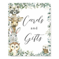 Rustic Greenery Woodland Animals Cards and Gifts  Poster