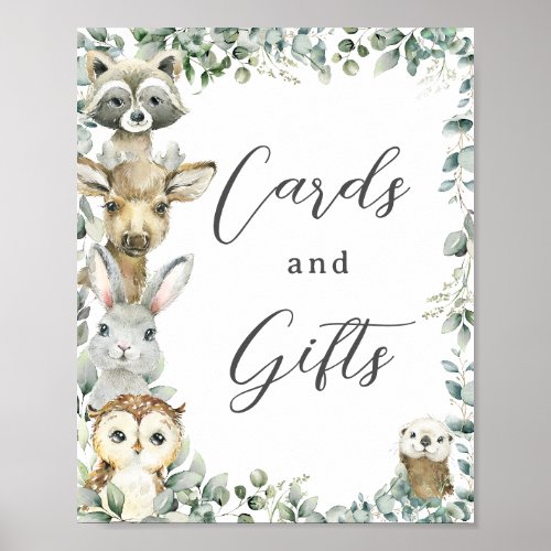 Rustic Greenery Woodland Animals Cards and Gifts  Poster