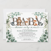 Rustic Greenery Woodland Baby Shower By Mail Invitation (Front)