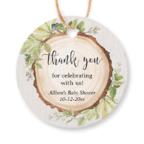 Rustic greenery woodland baby shower favor tags