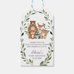 Rustic Greenery Woodland Baby Shower Thank You Fav Gift Tags