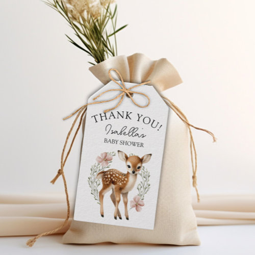 Rustic Greenery Woodland Baby Shower Thank You Gift Tags
