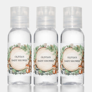 Rustic Greenery Woodland Forest Wild Animals Favor Hand Sanitizer