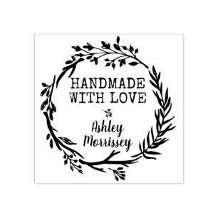 Rustic Greenery Wreath Handmade Create Your Own Rubber Stamp