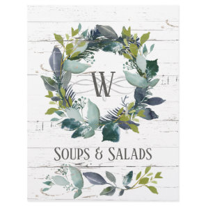 Rustic Greenery Wreath Recipe Organizer Divider