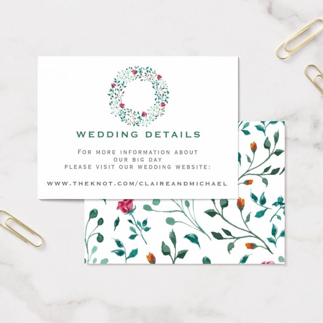 Rustic Greenery Wreath | Wedding Details Insert