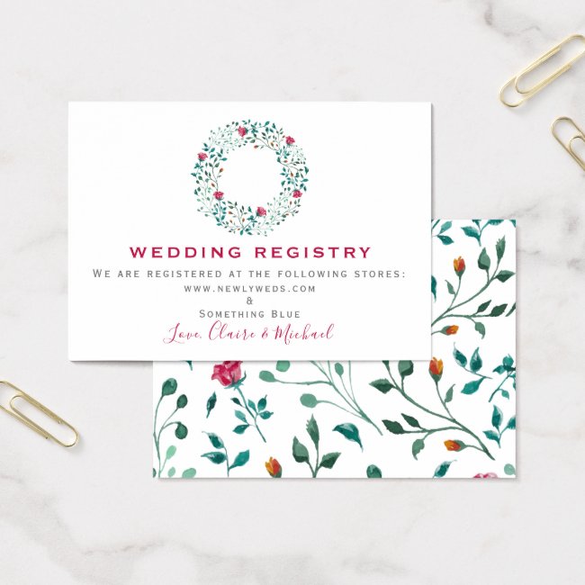 Rustic Greenery Wreath | Wedding Registry Insert