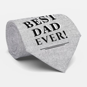 Rustic Grey Best Dad Ever Father`s Day Neck Tie