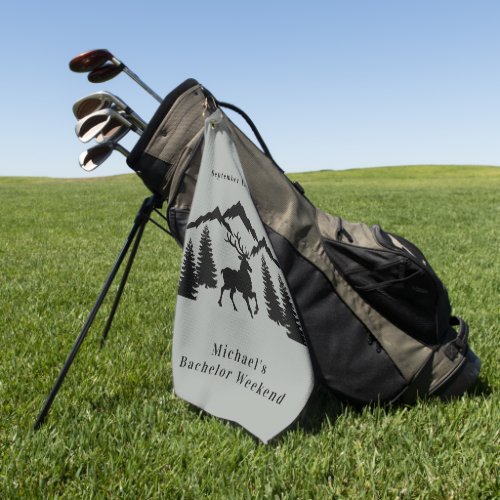 Rustic Grey Buck Hunting Bachelor Weekend Golf Towel