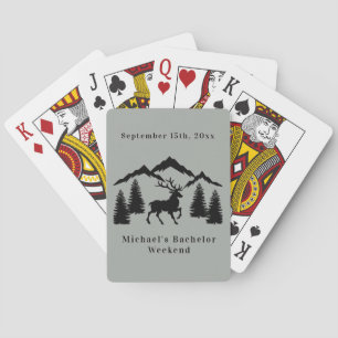 Rustic Grey Buck Hunting Bachelor Weekend Poker Cards