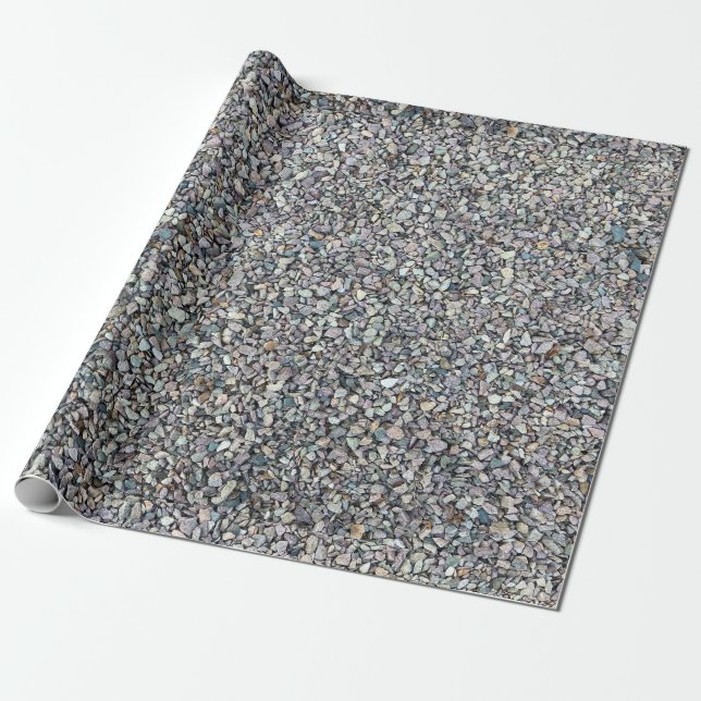 Rustic grey gravel rocks texture pattern  wrapping paper (Unrolled)