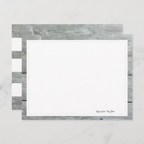 Rustic Grey Handwriting Personalized Stationery  Note Card