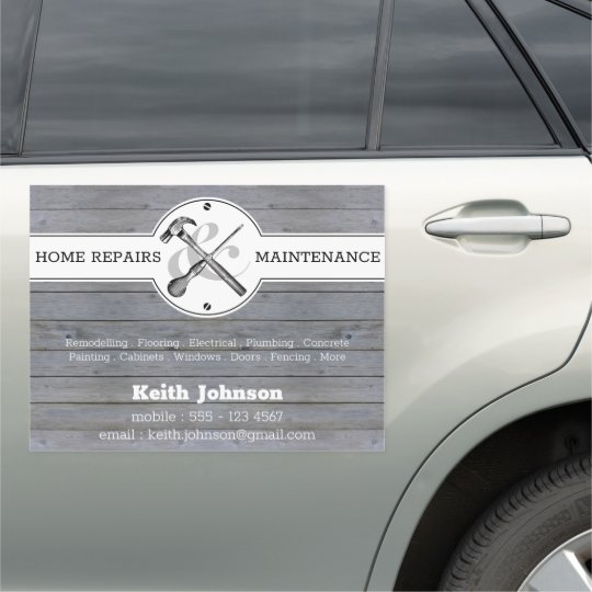 Rustic Grey Wood Construction Vintage Handyman Car