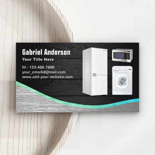 Rustic Grey Wood Steel Home Appliances Repair Business Card