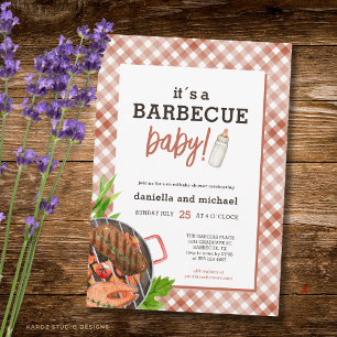Rustic Grill Barbecue Baby Shower Invitation