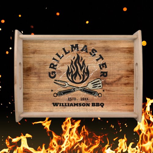 Rustic GRILLMASTER custom serving tray