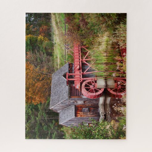 Rustic Grist Mill in Guildhall Vermont Jigsaw Puzzle Zazzle