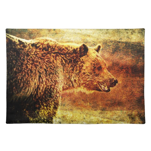 Rustic Grizzly Bear Placemat (Front)