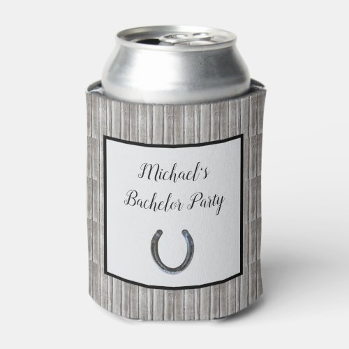 Rustic Groom Western Horseshoe Bachelor Party Can Cooler