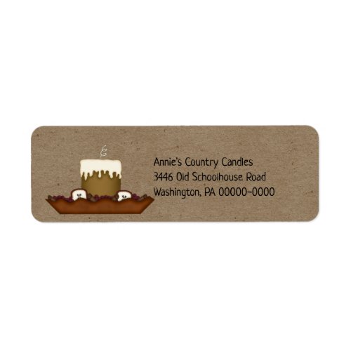 Rustic Grubby Primitive Candle Return Address Label