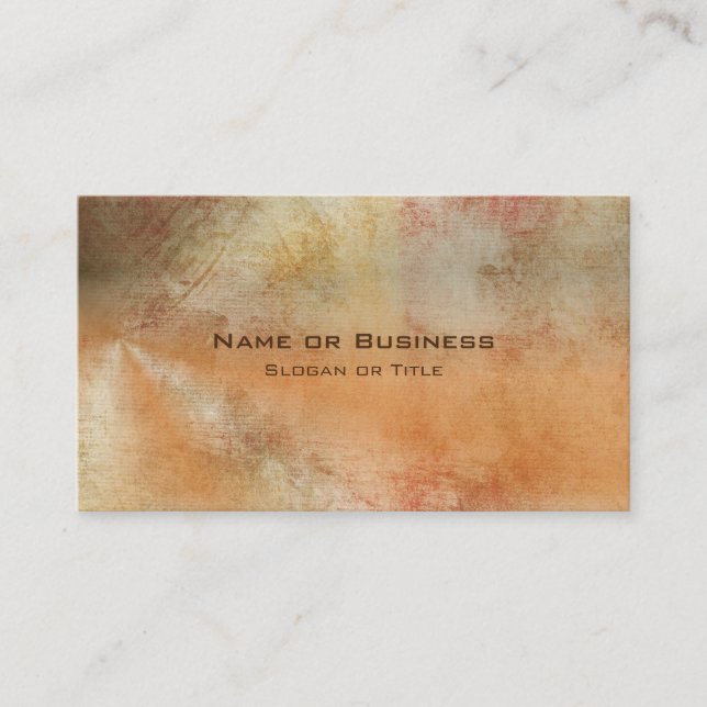 Rustic Grunge Abstract Design in Fall Colors Business Card (Front)