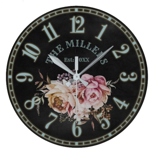 Rustic Grunge Antique Shabby Style Large Clock