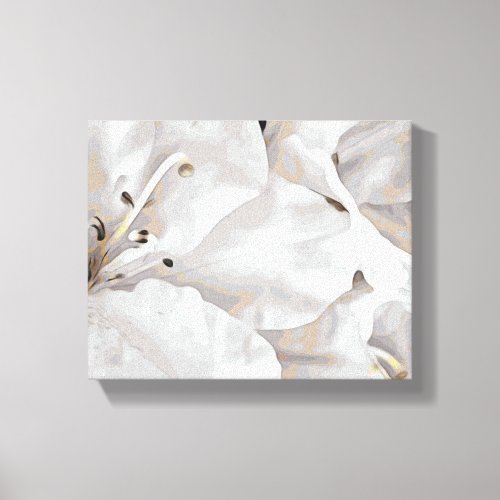  Rustic Grunge Azalea Flowers White Neutral Canvas Print