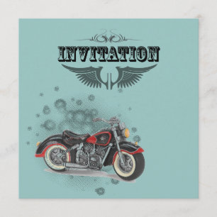 Rustic grunge Motorcyle Biker Wedding Announcement