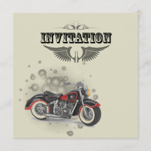Rustic grunge Motorcyle Biker Wedding Announcement