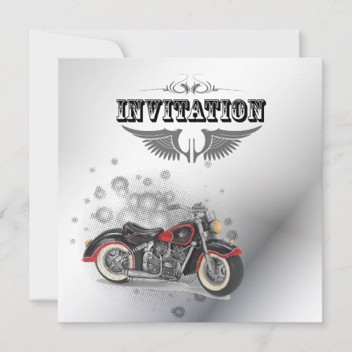 Rustic grunge Motorcyle Biker Wedding Announcement