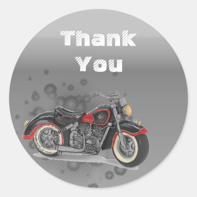 Rustic grunge Motorcyle Biker Wedding Classic Round Sticker (Front)