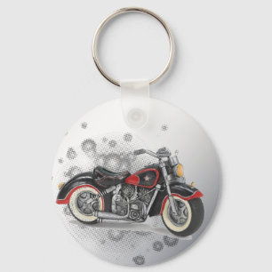 Rustic grunge Motorcyle Biker Wedding Keychain