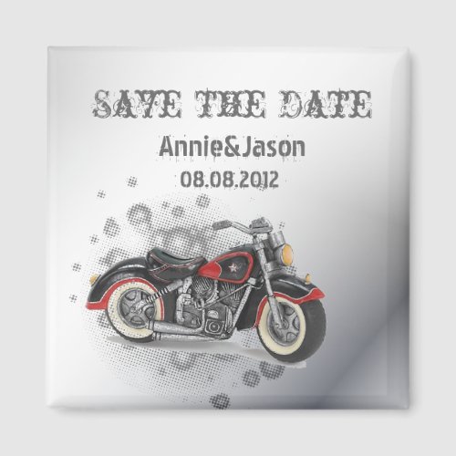 Rustic grunge Motorcyle Biker Wedding Magnet