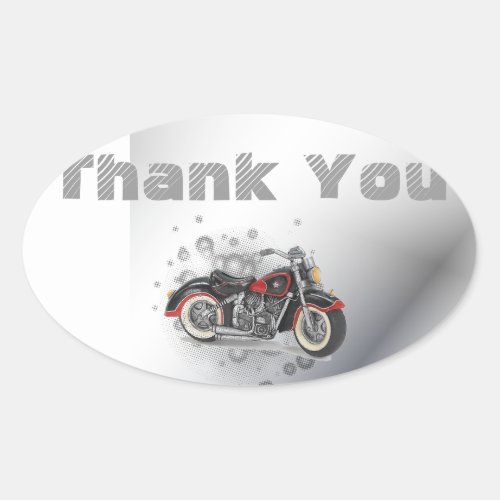 Rustic grunge Motorcyle Biker Wedding Oval Sticker