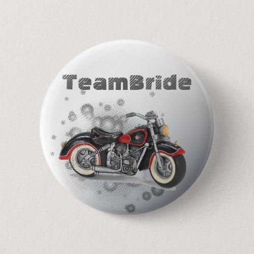 Rustic grunge Motorcyle Biker Wedding Pinback Button