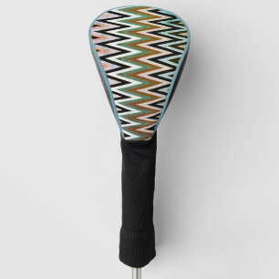 Rustic Grunge Multi Color Chevron Golf Head Cover
