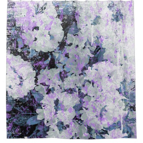  Rustic Grunge Rhododendron Flowers White Blush Shower Curtain