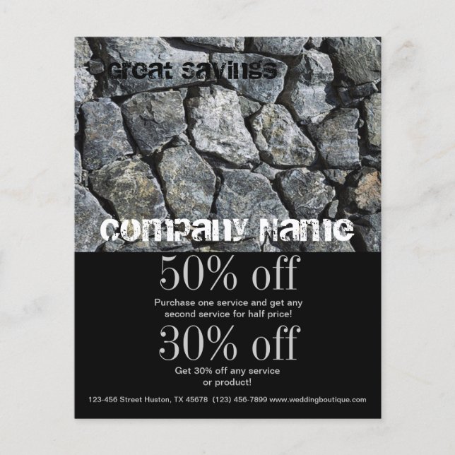 rustic grunge stone contractor construction flyer (Front)