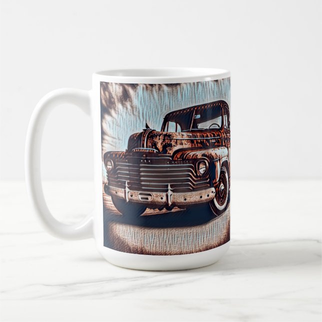 Rustic Grunge Truck - A Vintage Beauty Coffee Mug (Left)