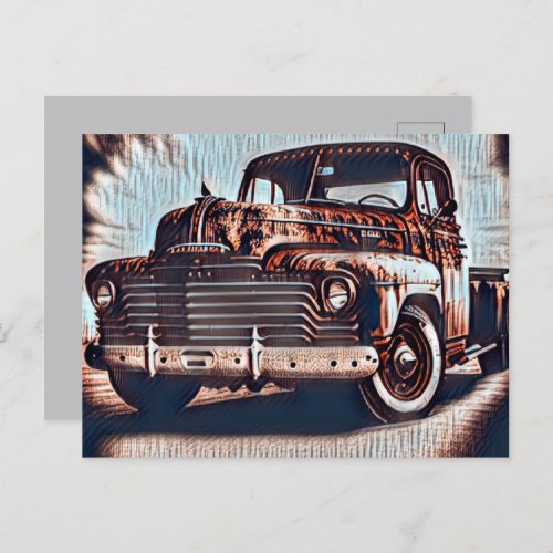 Rustic Grunge Truck _ A Vintage Beauty Postcard